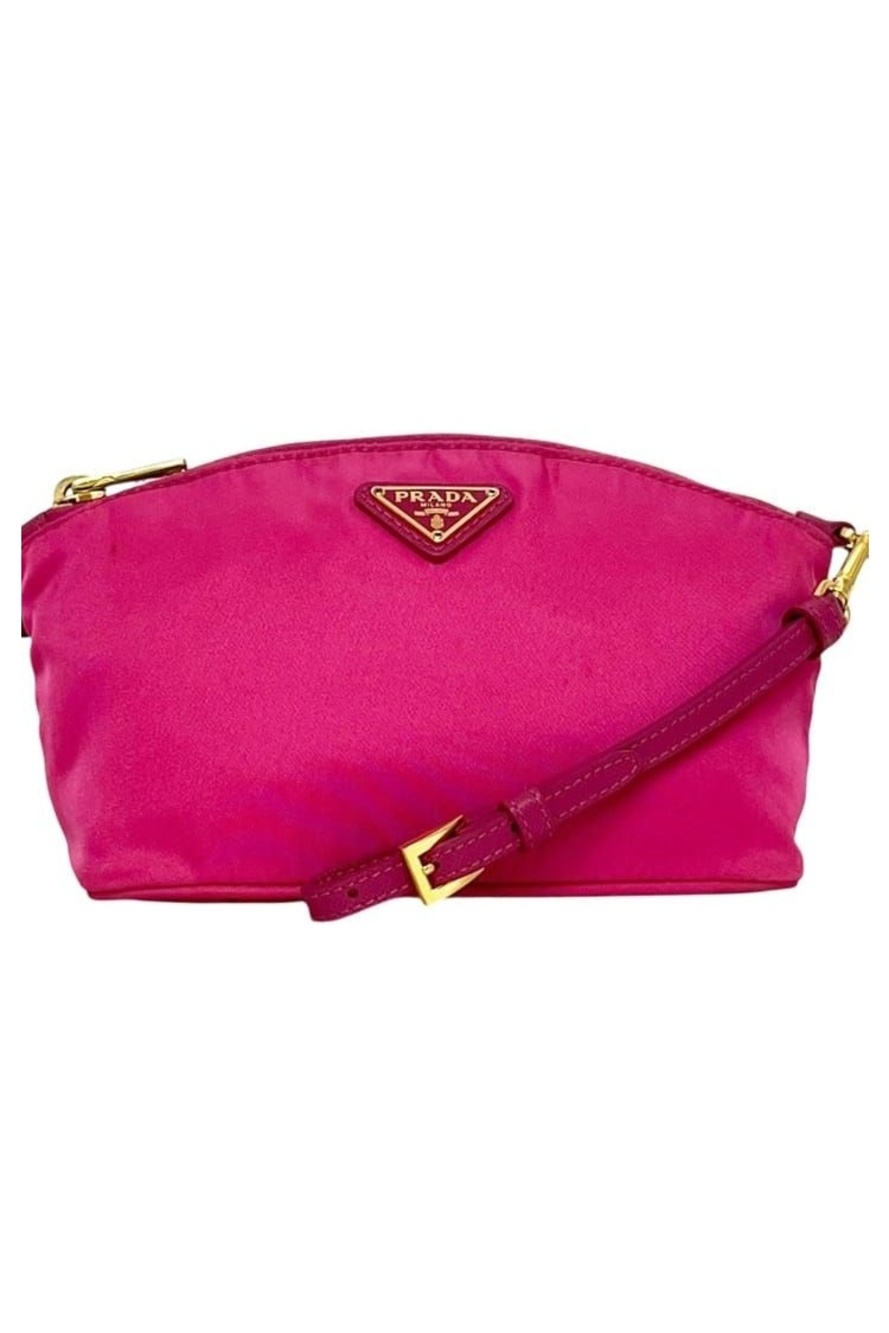 Prada Pouch Case Tessuto 58 M 224 Nylon Pink Triangle Plate
